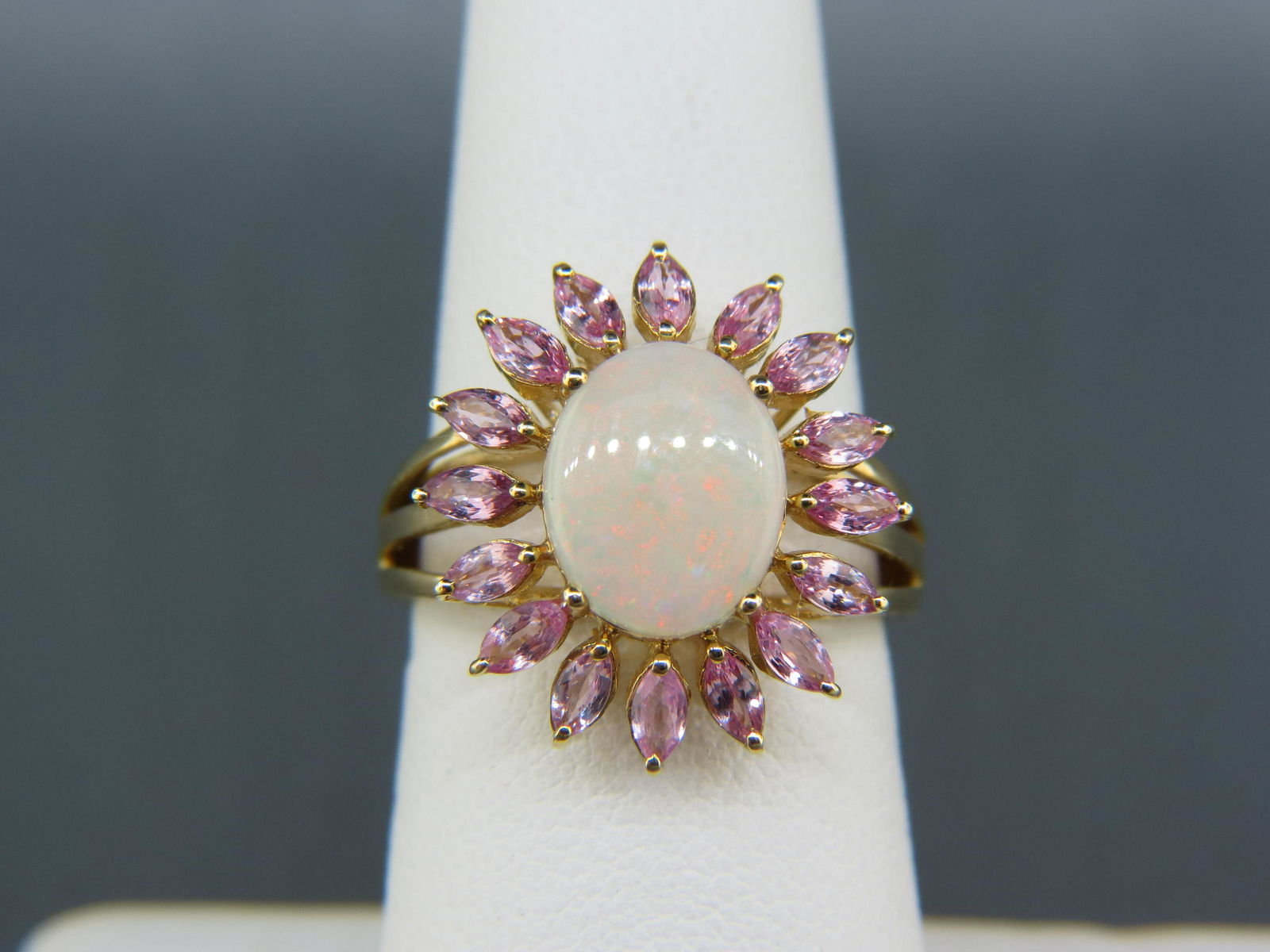 Opal & Tourmaline 14K Gold Ring (1 of 5)
