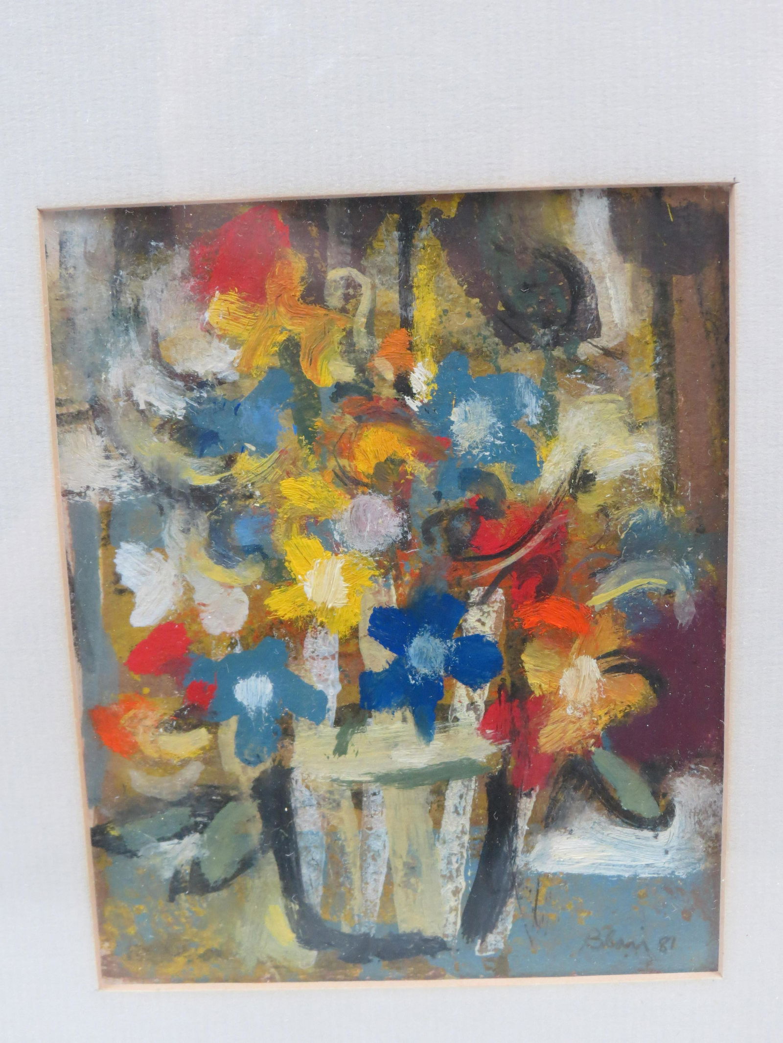 Carl Blair, oil, "May Flowers", floral still life (1 of 5)