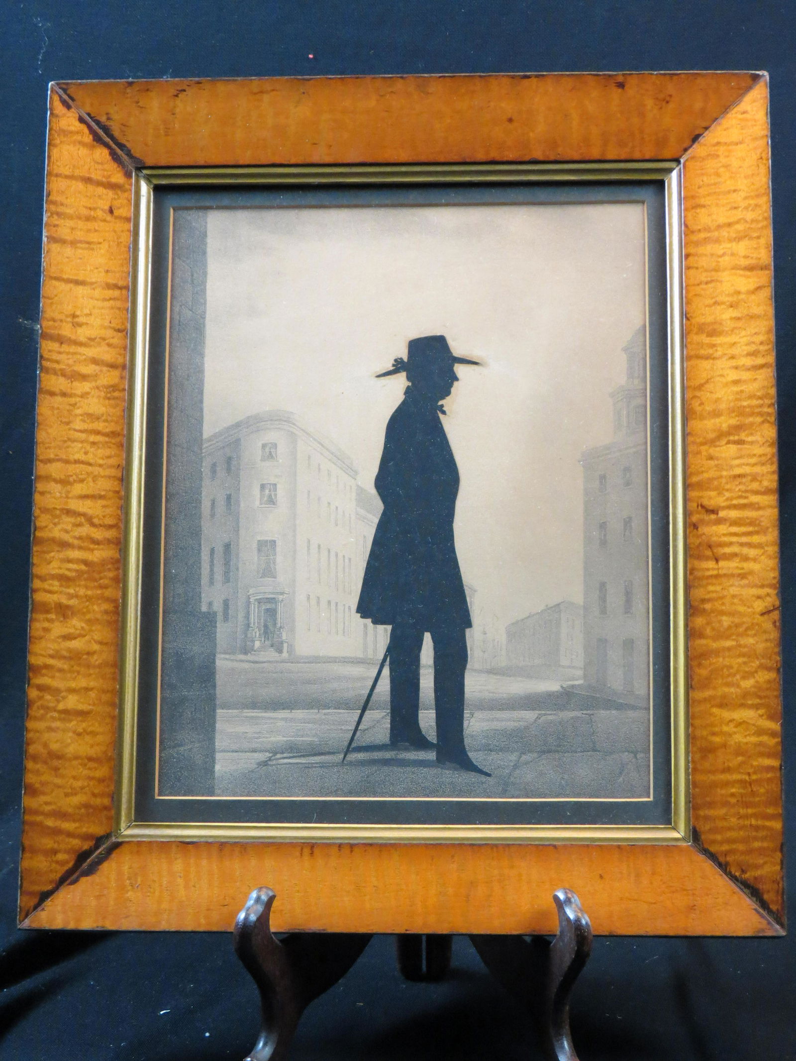 1830's Silhoutte of a Man with Hat & Walking Stick, (1 of 6)
