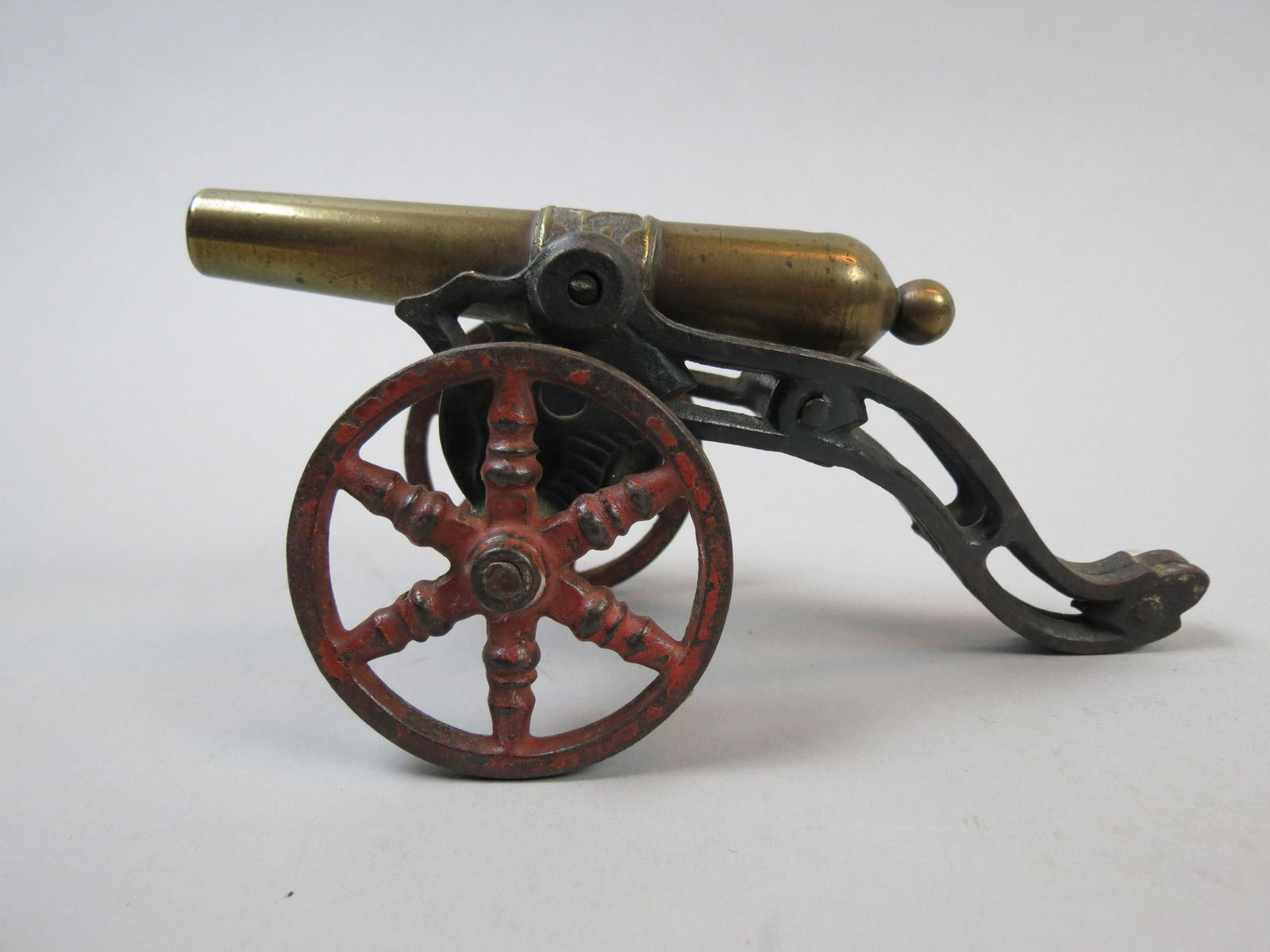 Antique Cast Iron & Brass Toy Cannon (1 of 4)
