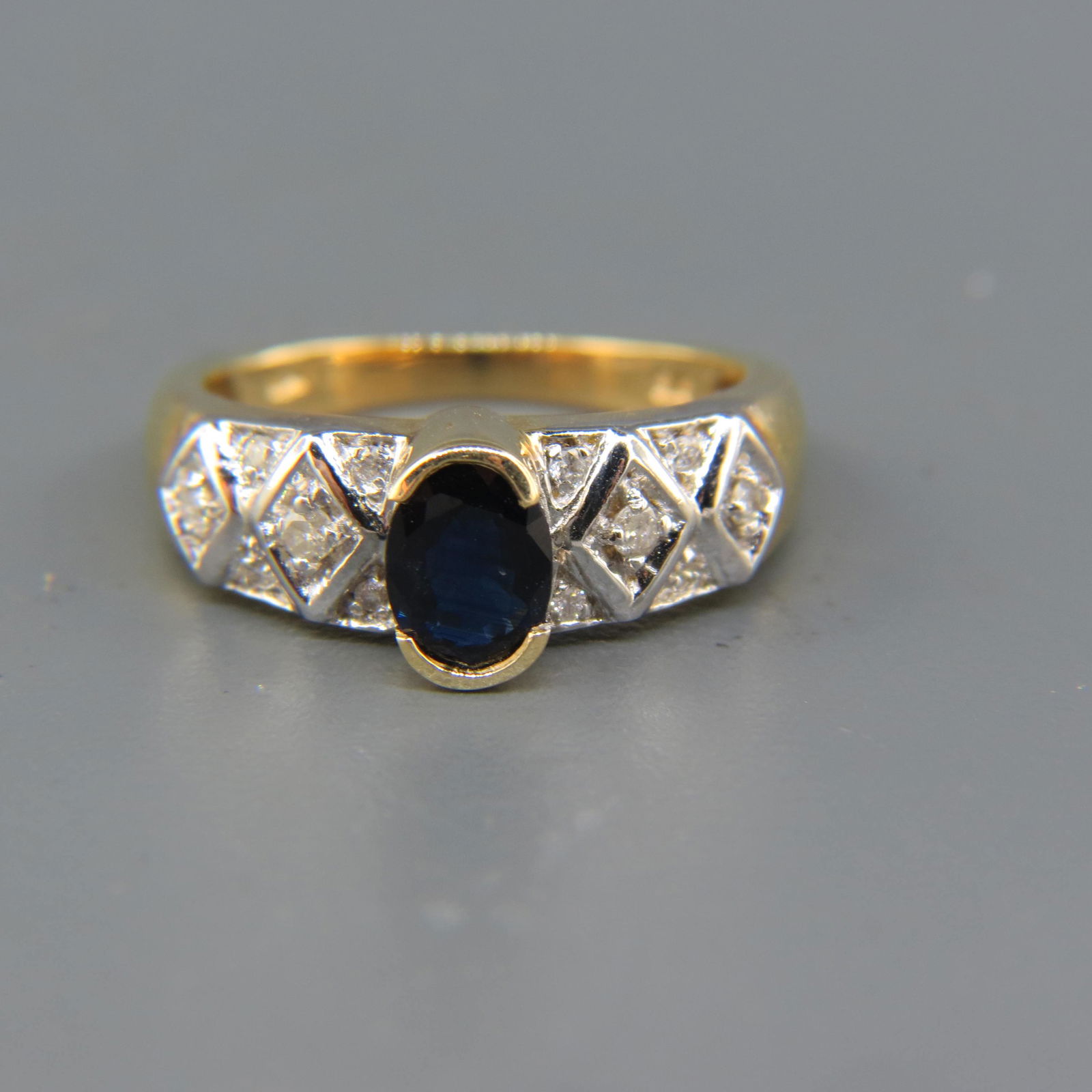 Sapphire & Diamond 14K Gold Ring (1 of 8)