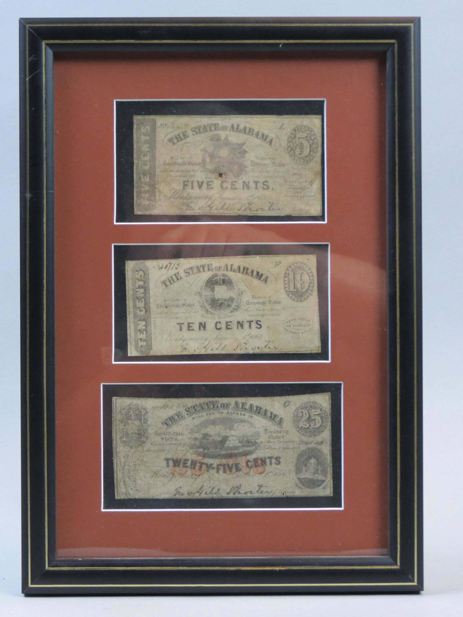 3 pcs. Montgomery Alabama Confederate Currency (1 of 4)