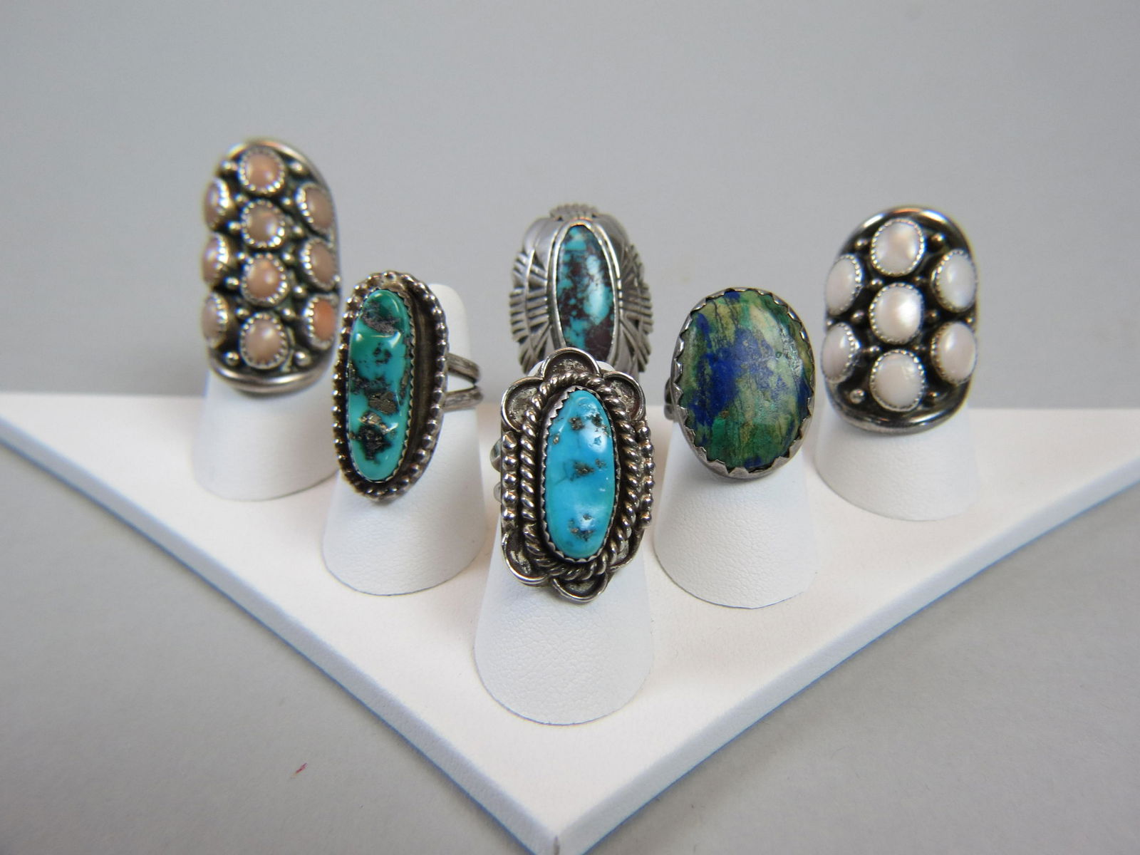 6 Native American Sterling Rings (1 of 6)
