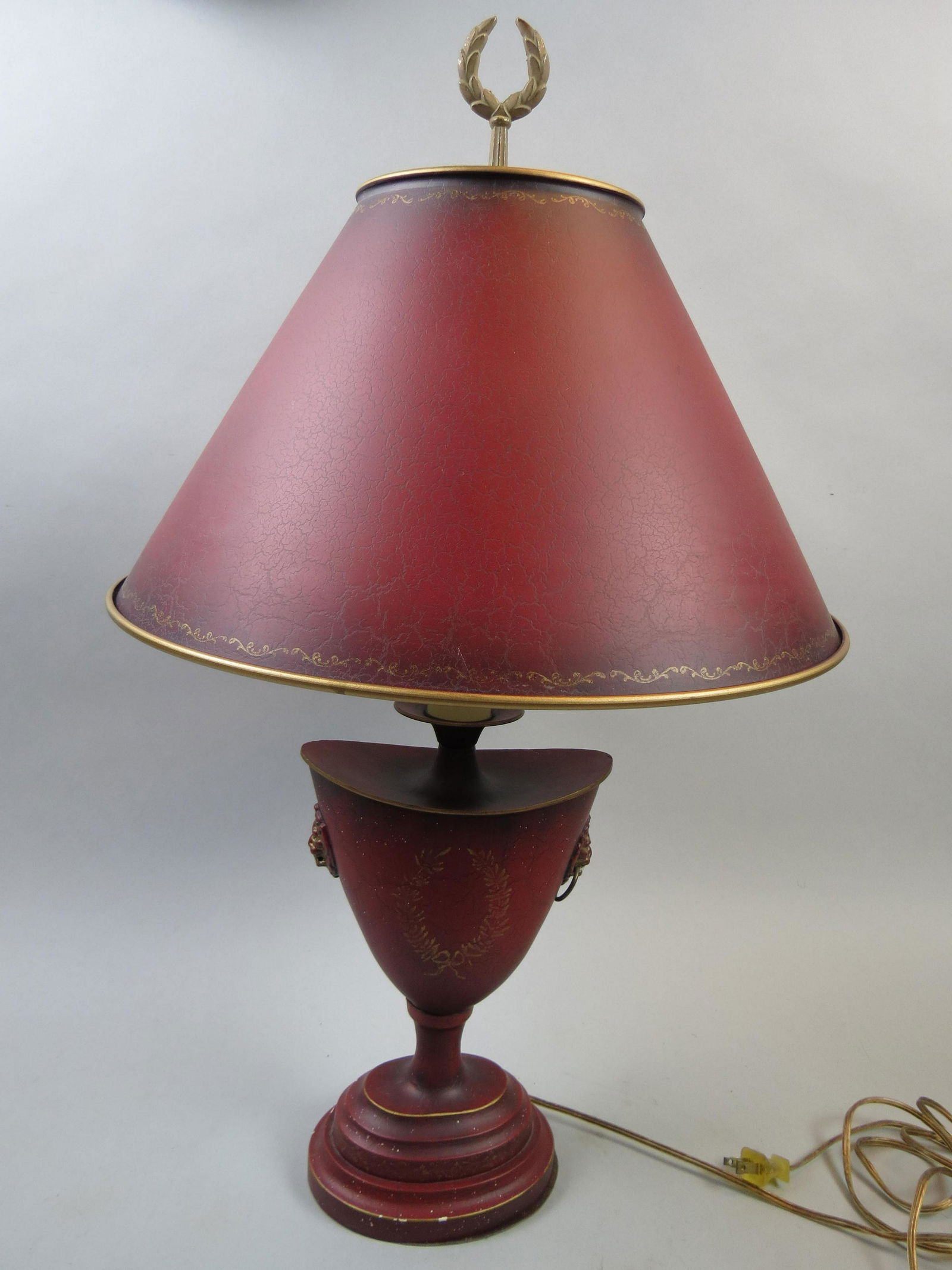 Tole Lamp & Shade, classic urn shape base (1 of 4)