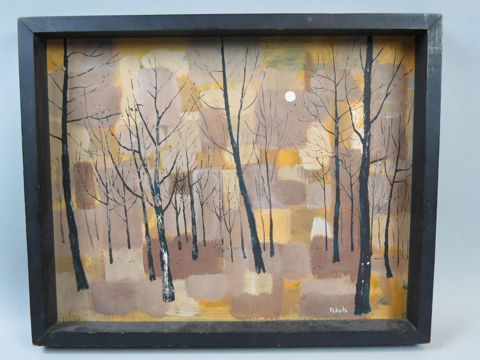 Esteban Fekete, oil, Winter Landscape at Night (1 of 4)
