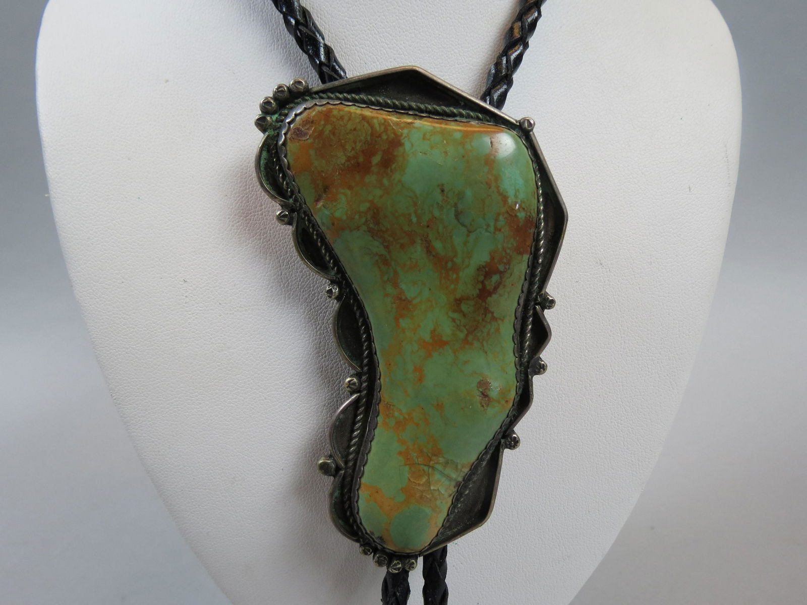 Signed B.P. Turquoise & Sterling Bolo Tie (1 of 6)