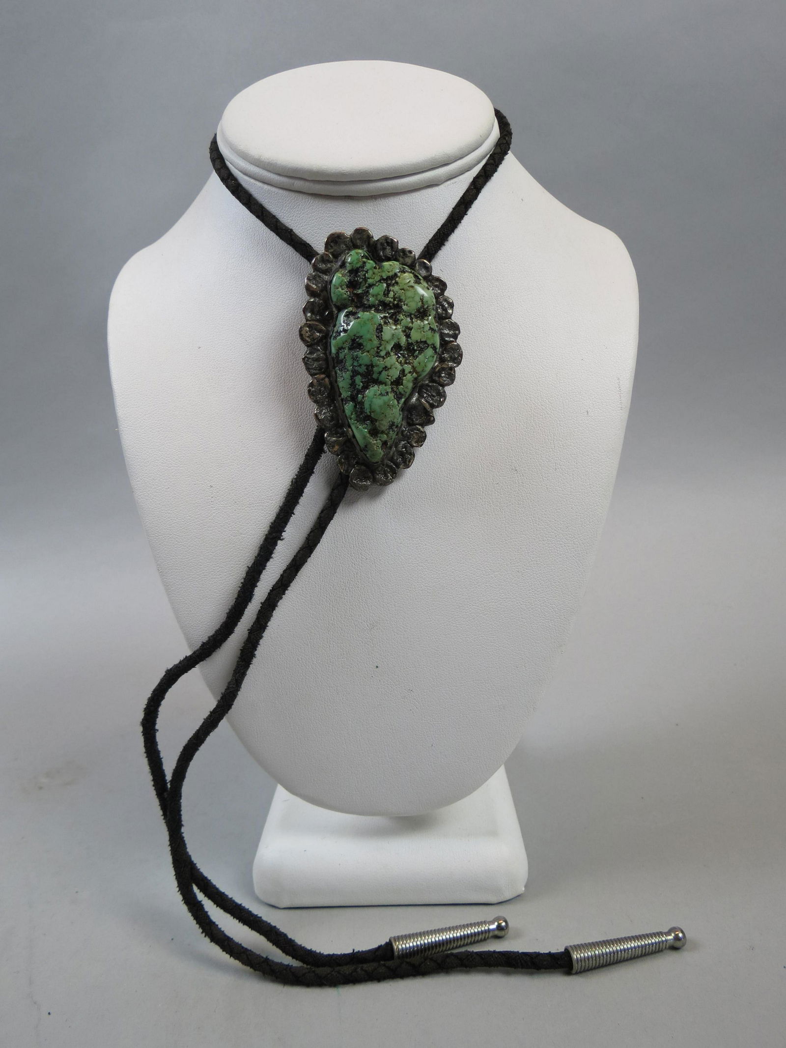 Early Turquoise & Sterling Bolo Necklace (1 of 4)