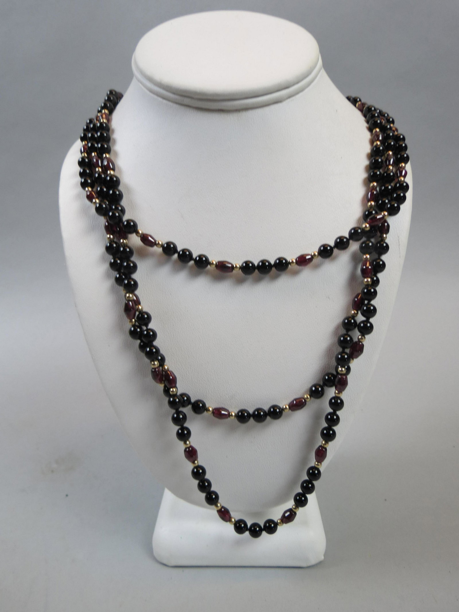 Black Onyx & Garnet Bead Necklace (1 of 3)