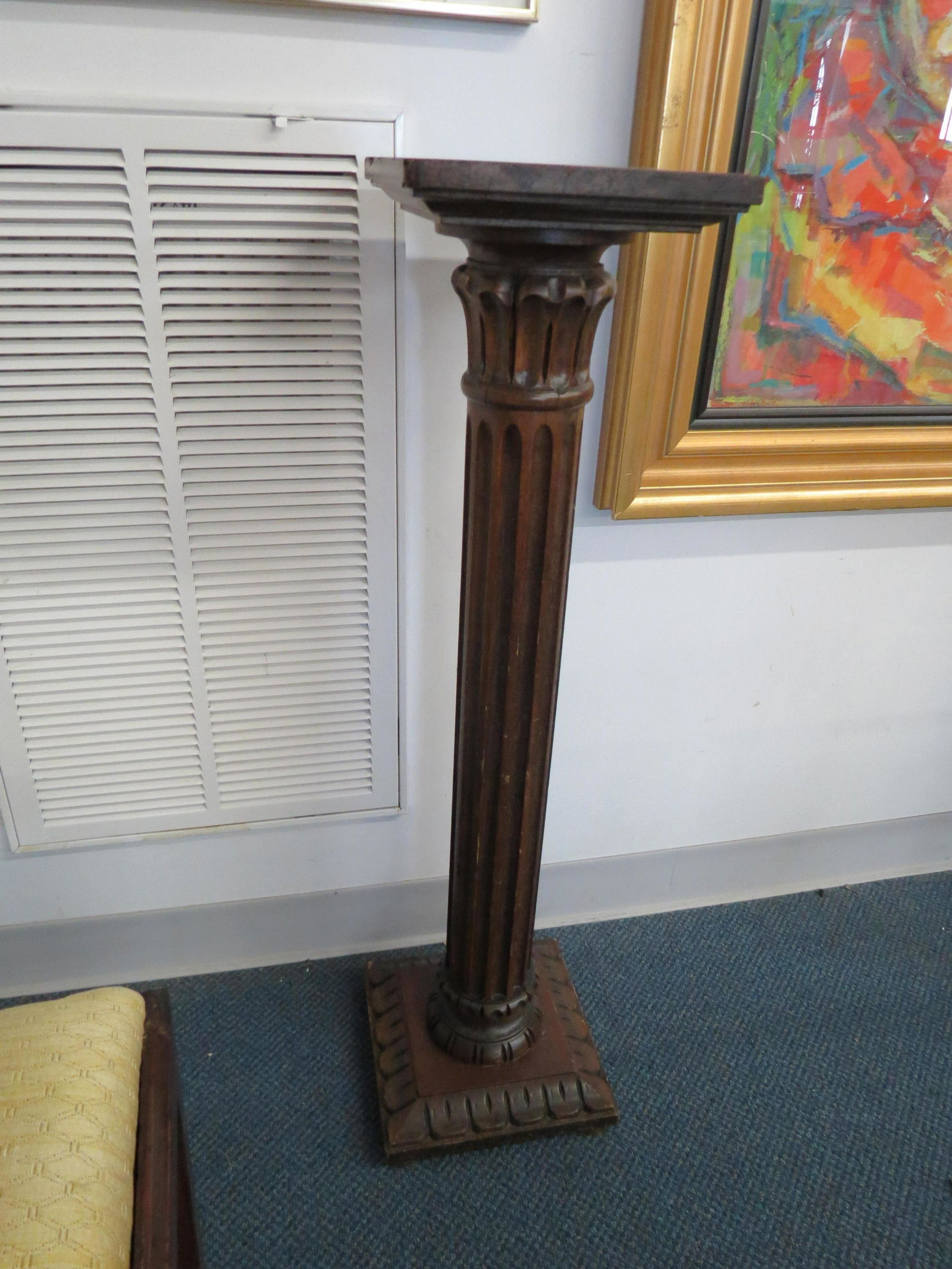 Carved Wooden Pedestal (1 of 3)