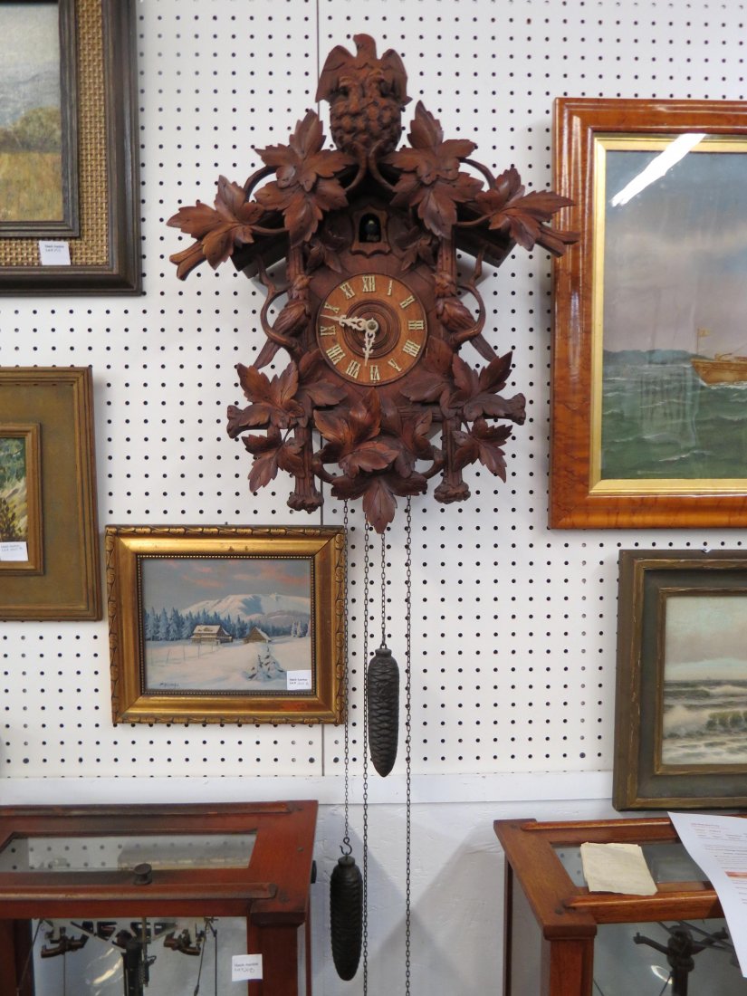 Black Forest Carved CooCoo Clock, (1 of 12)