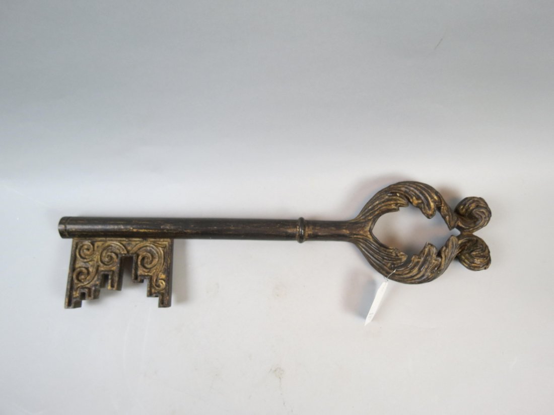 Italian Carved Wood Figural Key Wall Plaque,: 24" long, excellent