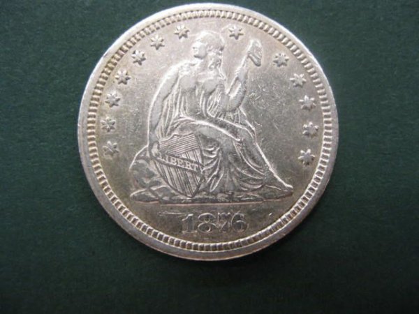 1876 Carson City U.S. Liberty Seated Quarter, A.U.: A.U.