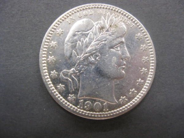 1901 U.S. Barber quarter, A.U.: A.U.