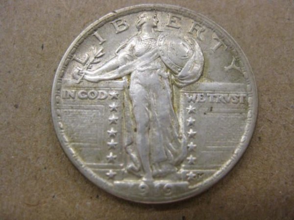 1919 U.S. Standing Liberty Quarter, XF+.: XF+.