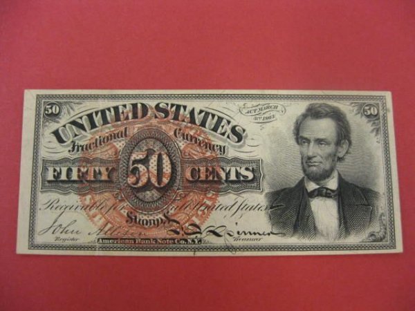 U.S. Fractional Currency $.50 Lincoln, 4th issue.