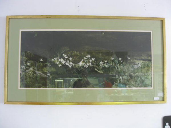 Andrew Wyeth Print of Day Lillies, 13" x 30".: 13" x 30".