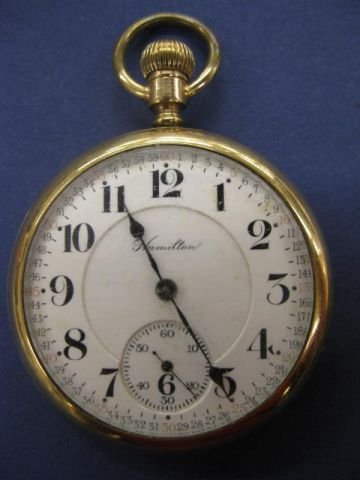 Hamilton Railroad Pocketwatch, model 950, 23 jewe: model 950, 23 jewel, openface Fahys gold-filled case, serial #840710, working.