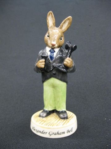 Royal Doulton Bunnykins Figurine "Alexander Graham: Graham Bell", DB-436, #271 of 1000, 5", excellent.