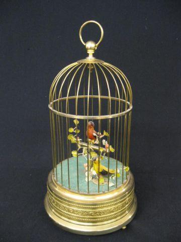 Mechanical Bird in Cage Music Box,: double bird, 12" tall, working.