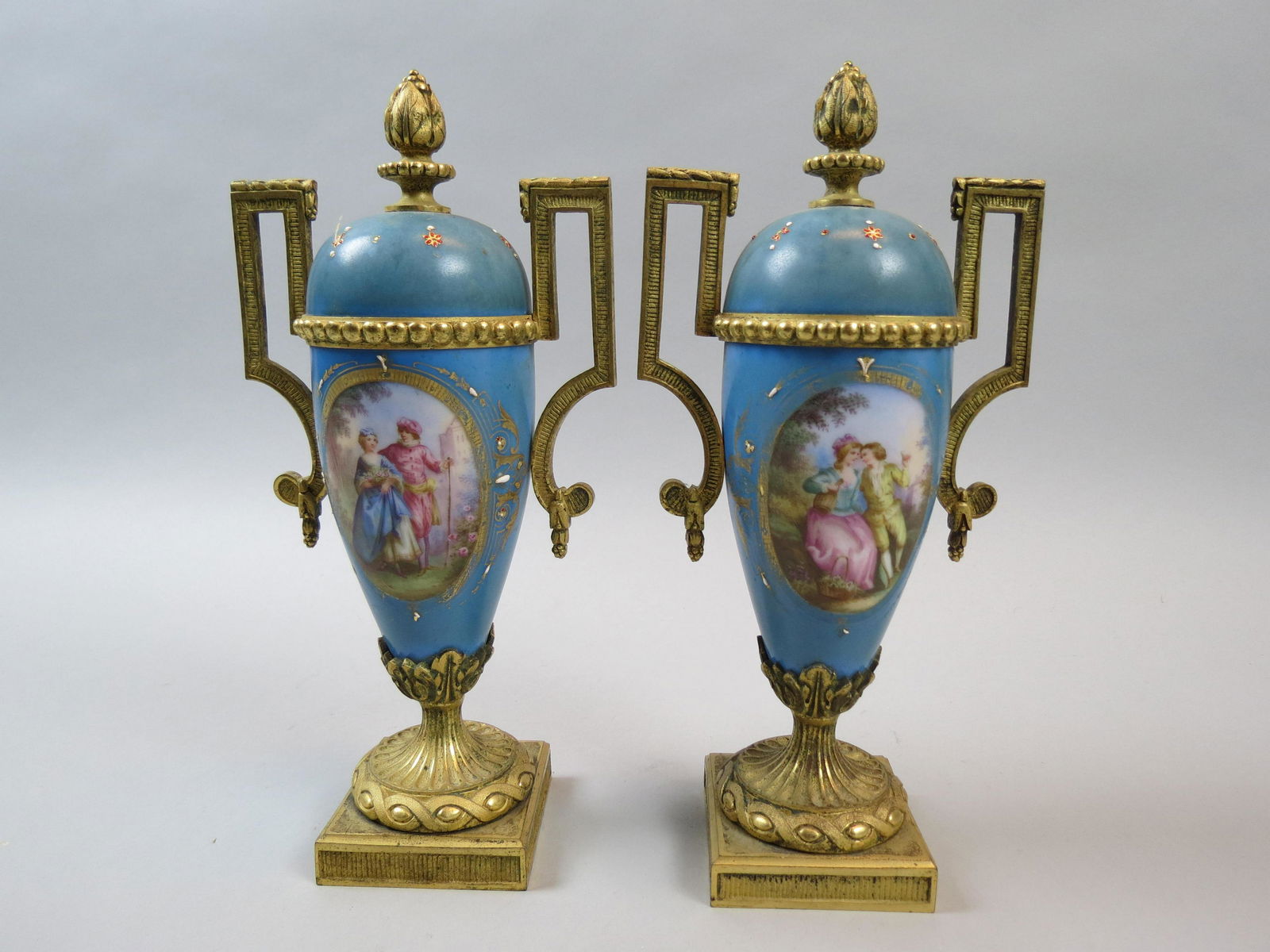 Pair of Sevres French Porcelain Urns, (1 of 11)