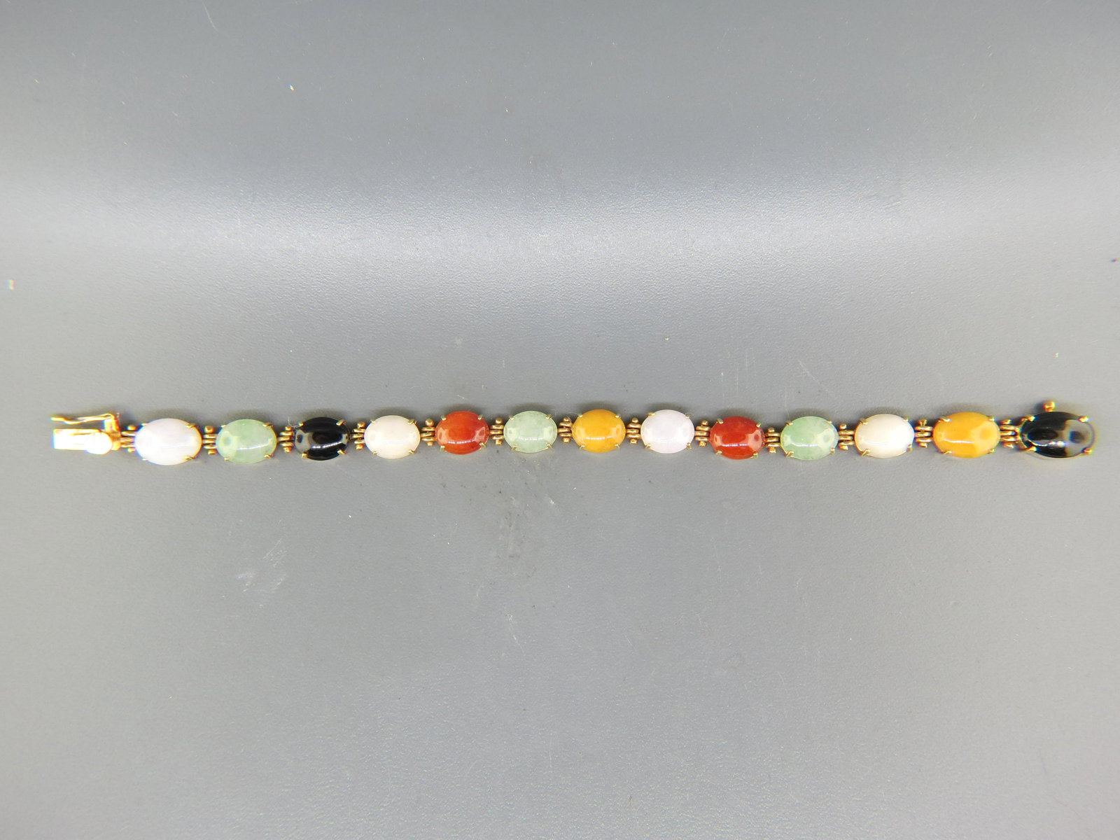 14K Gold Jade Bracelet in Various Colors, (1 of 6)