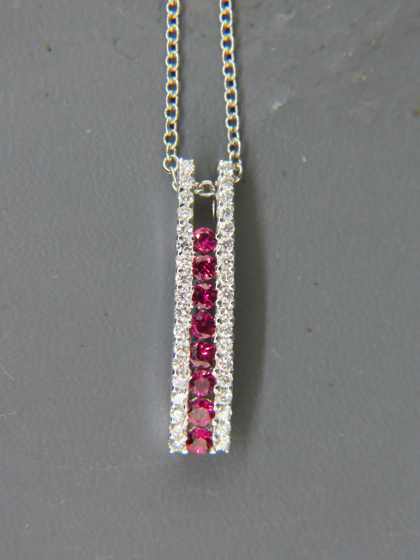 Ruby & Diamond 18K Gold Pendant & Chain, (1 of 9)
