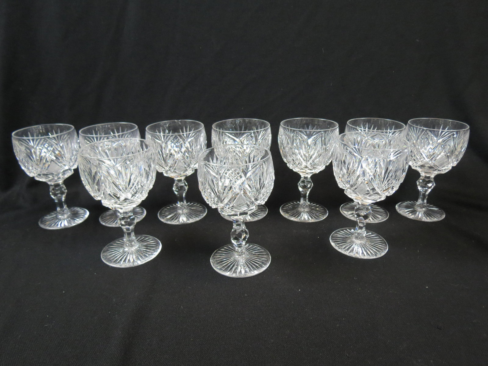 10 Libbey Brilliant Period Cut Glass Goblets, (1 of 7)