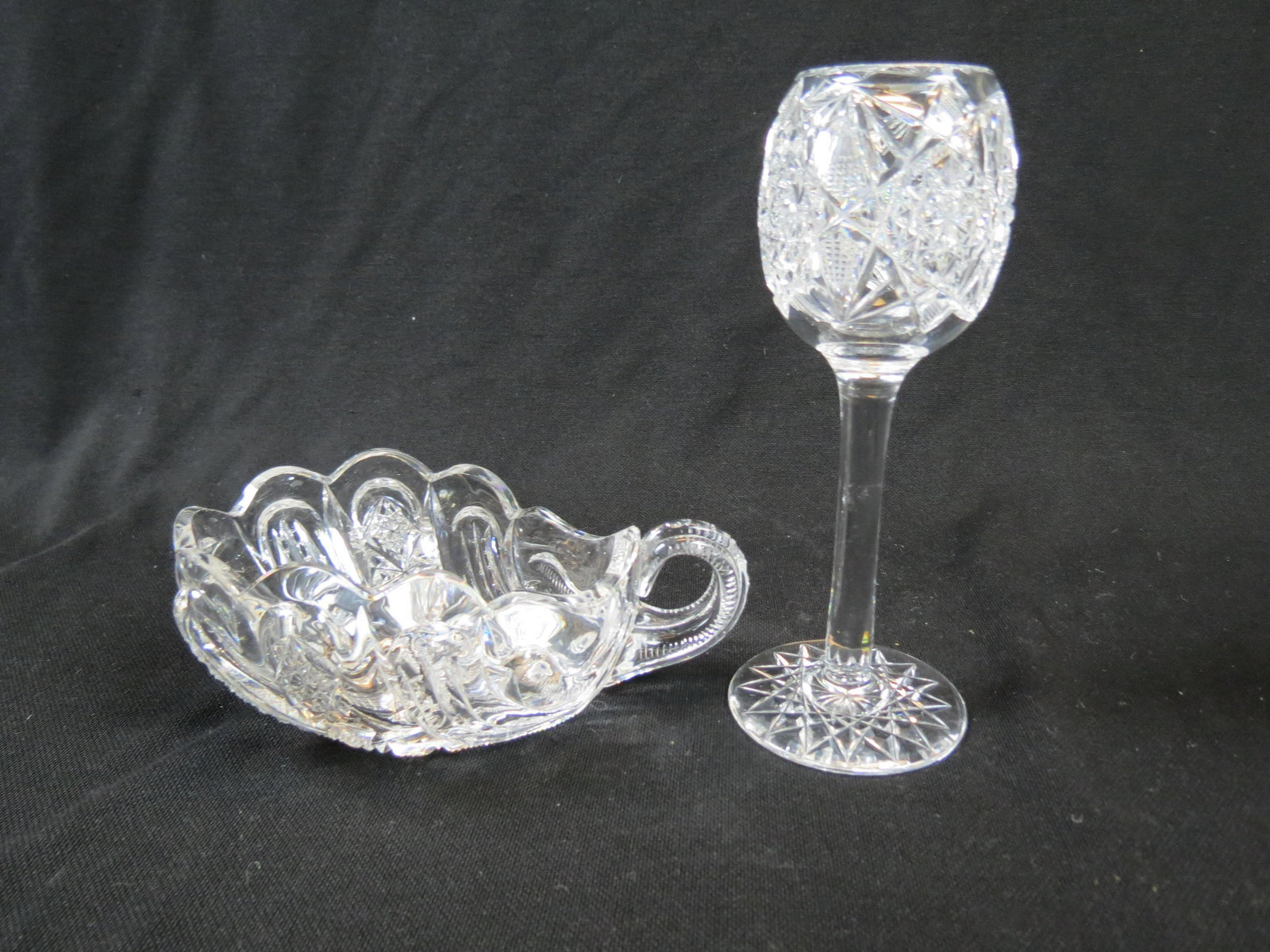 2 pcs. Brilliant Period Cut Glass; Hawkes (1 of 6)