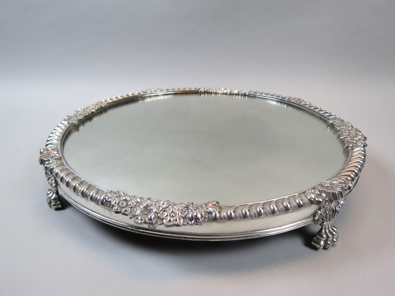 Early English Silverplate Mirrored Plateau, (1 of 6)