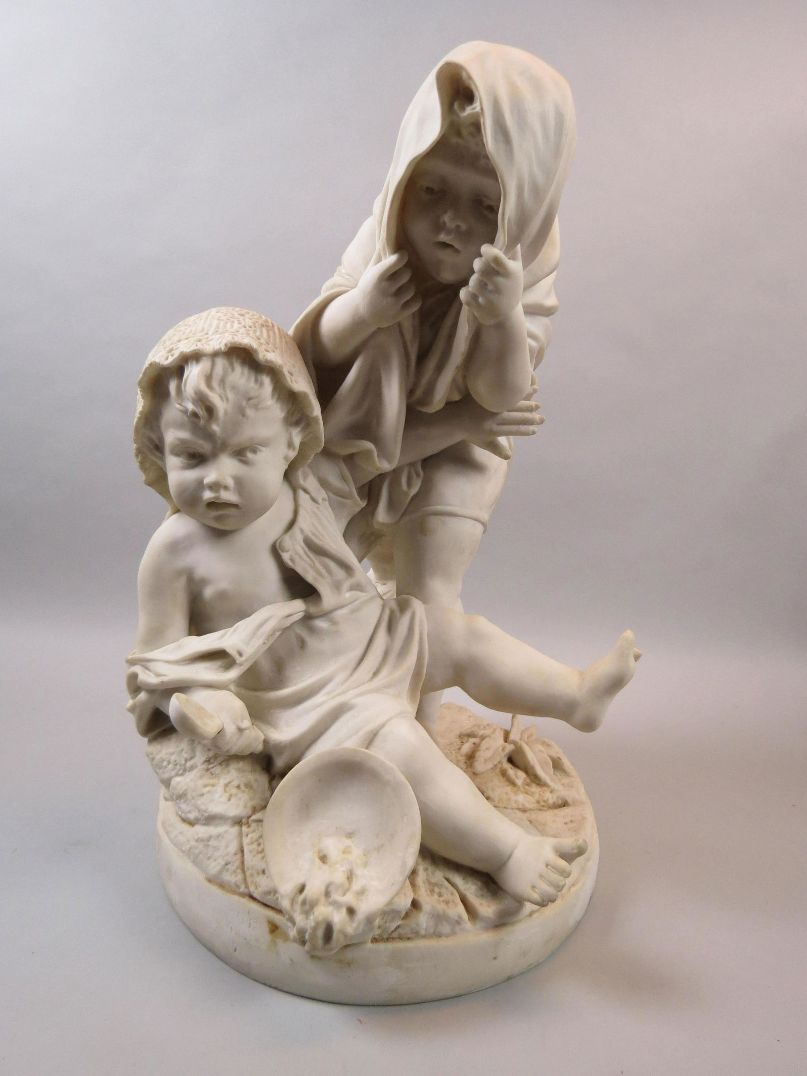 Faux Marble Statue of Two Children, (1 of 9)