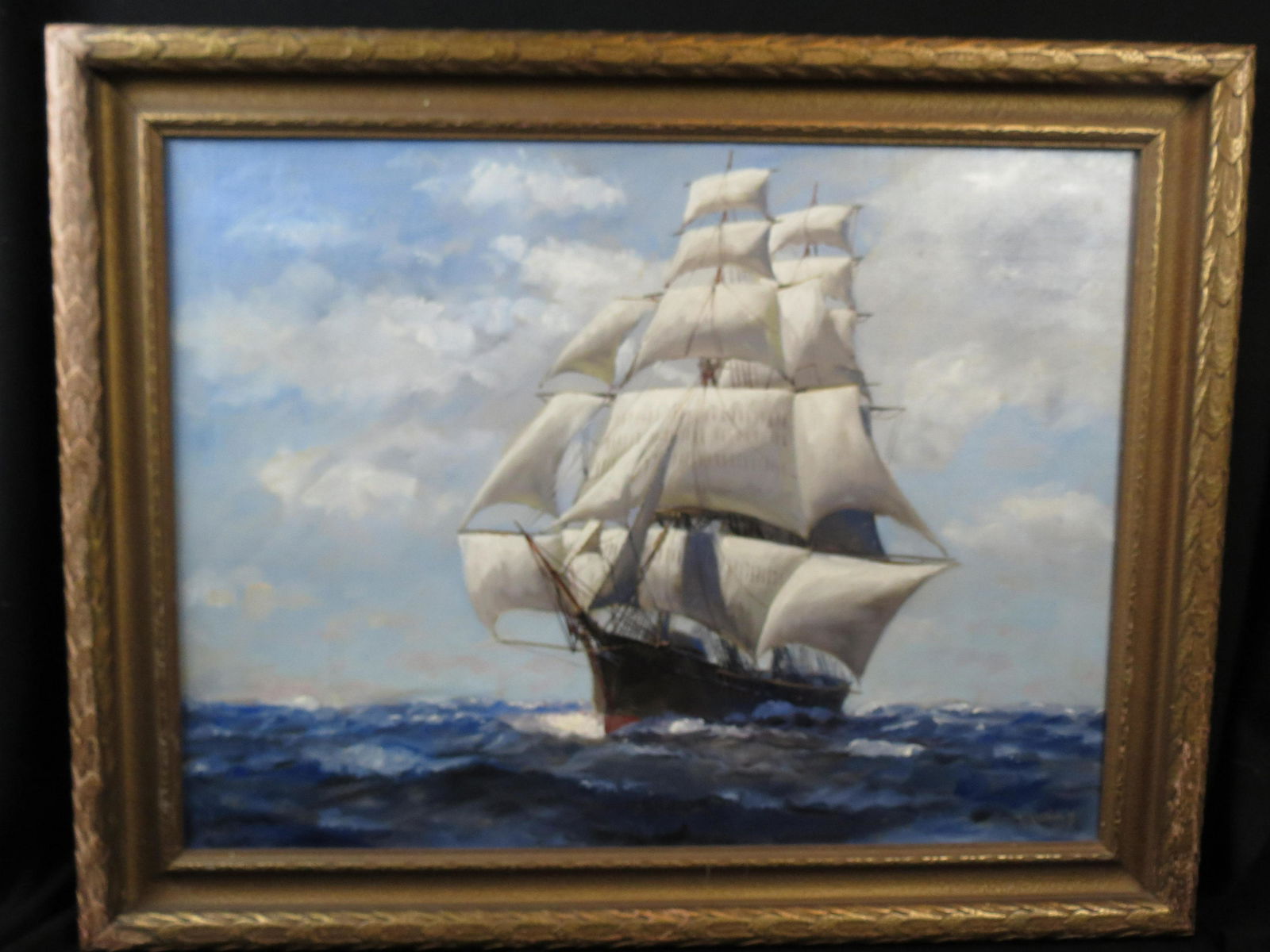 T. Bailey, oil, Sailing Ship, (1 of 6)