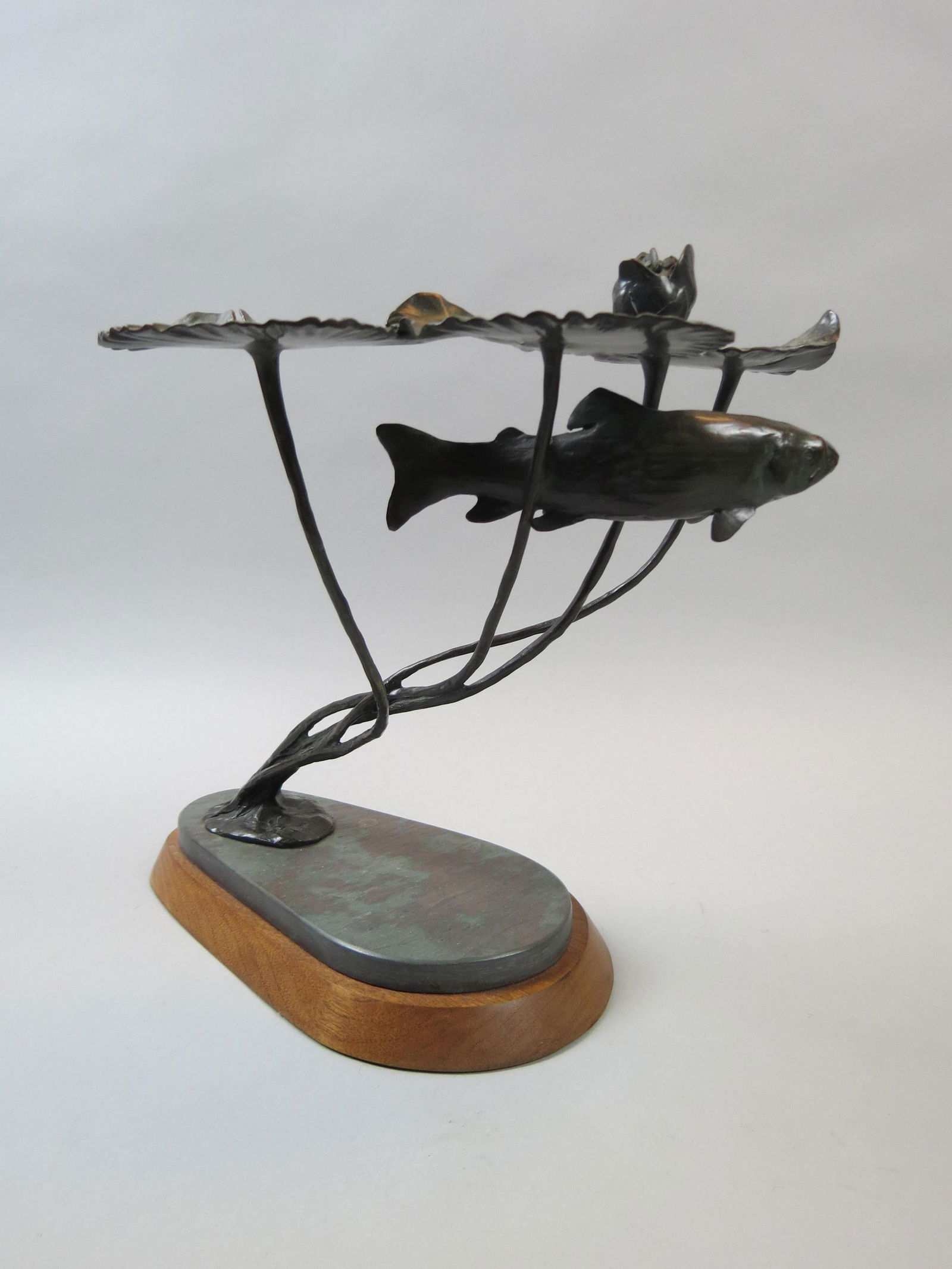 Hollis Williford, bronze, Fish & Water Lily (1 of 6)