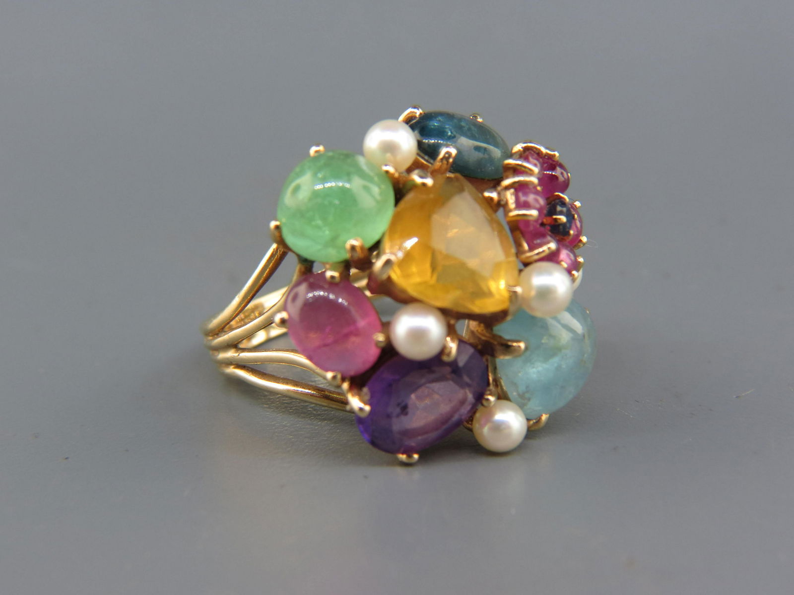 14K Gold & Gemstone "Tutti Fruiti" Ring, (1 of 6)