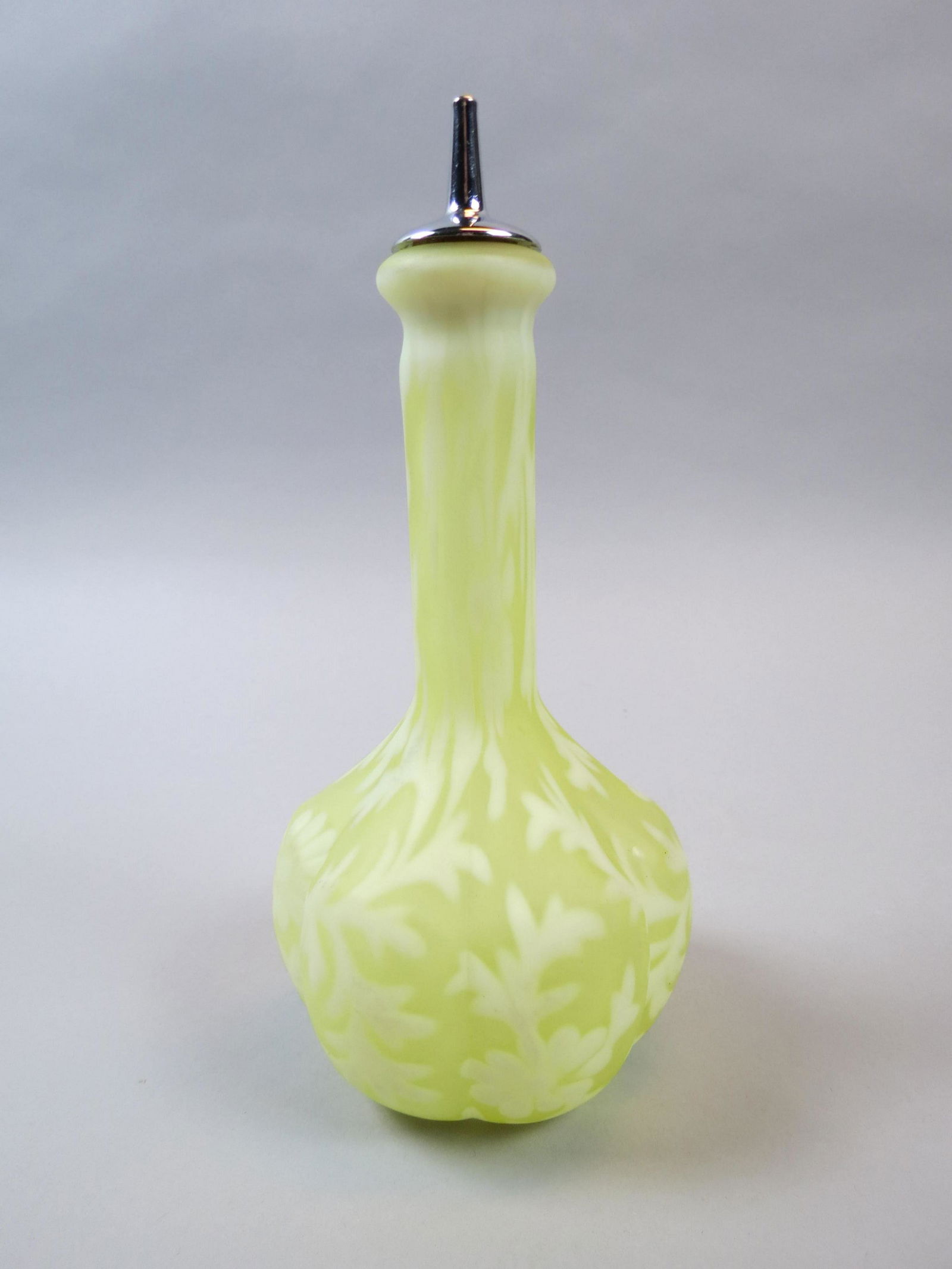 Victorian Satin Glass Barber's Bottle, "Moss Rose" (1 of 8)