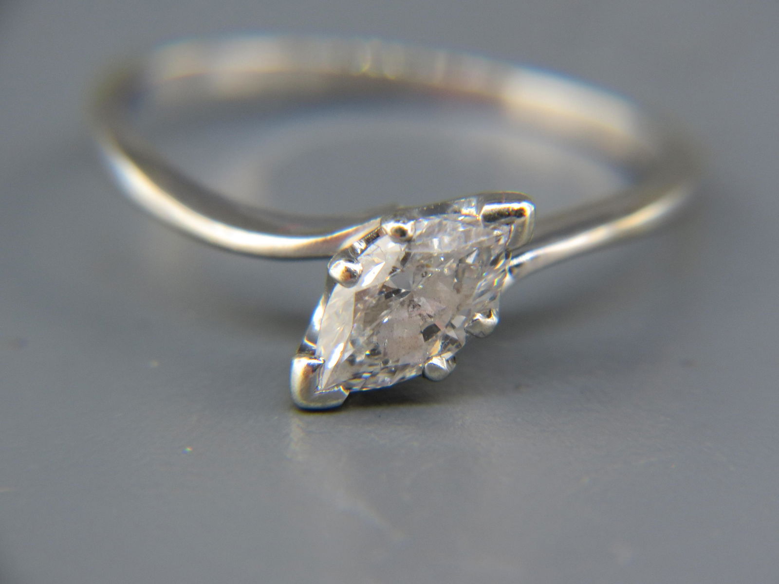 Diamond Solitaire 14K White Gold Ring, (1 of 5)