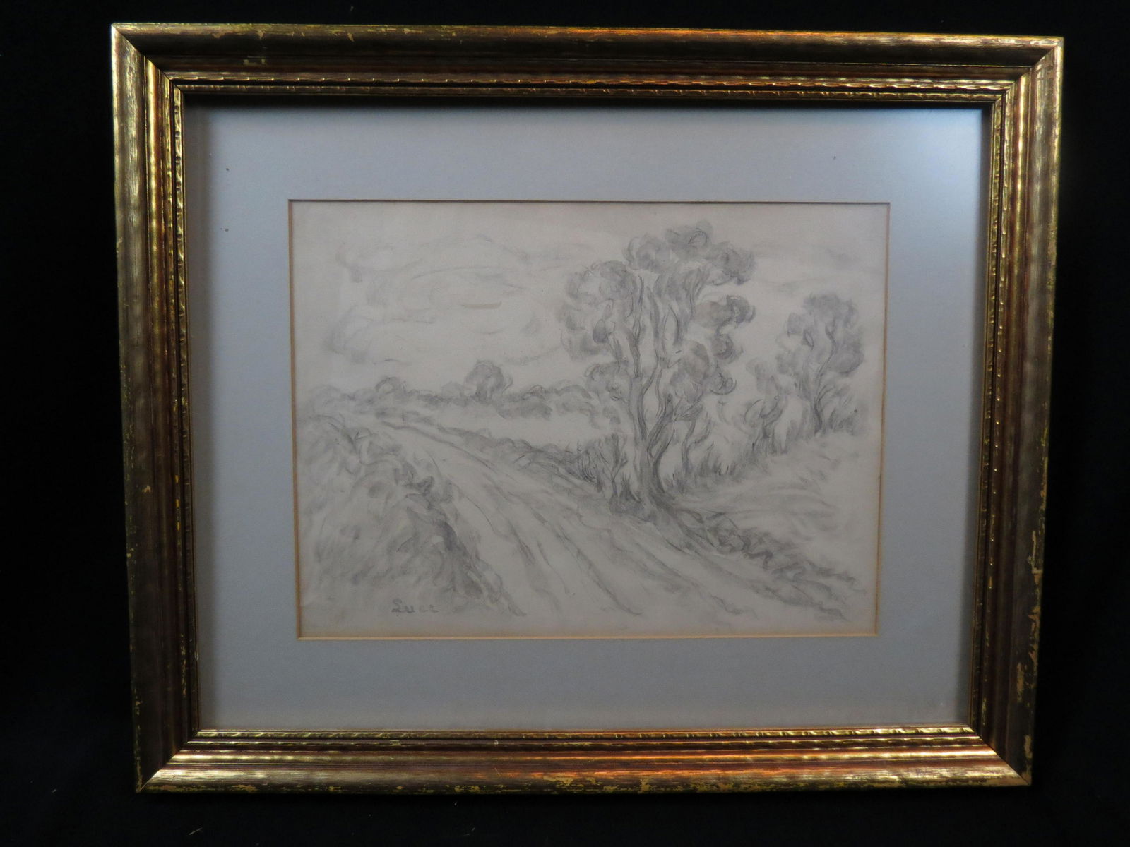 Maximillien Luce, pencil drawing, Country Road, (1 of 8)