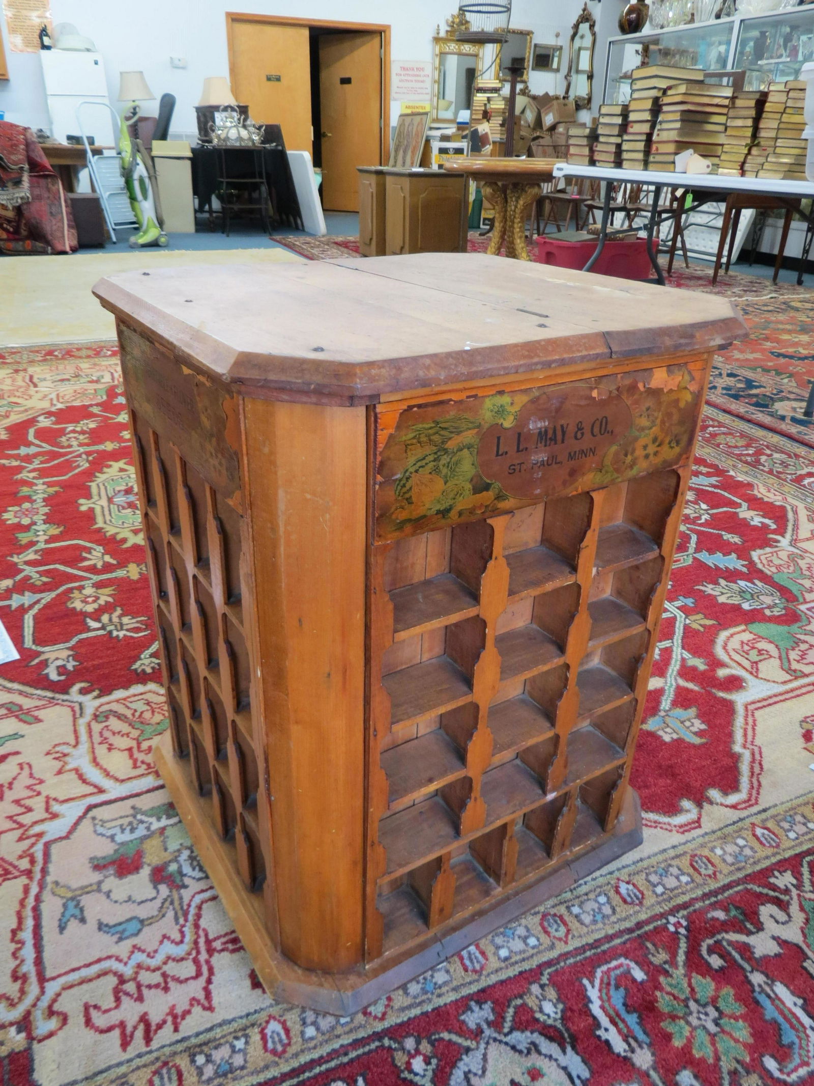 Antique General Store Seed Sales Cabinet Rack, (1 of 6)