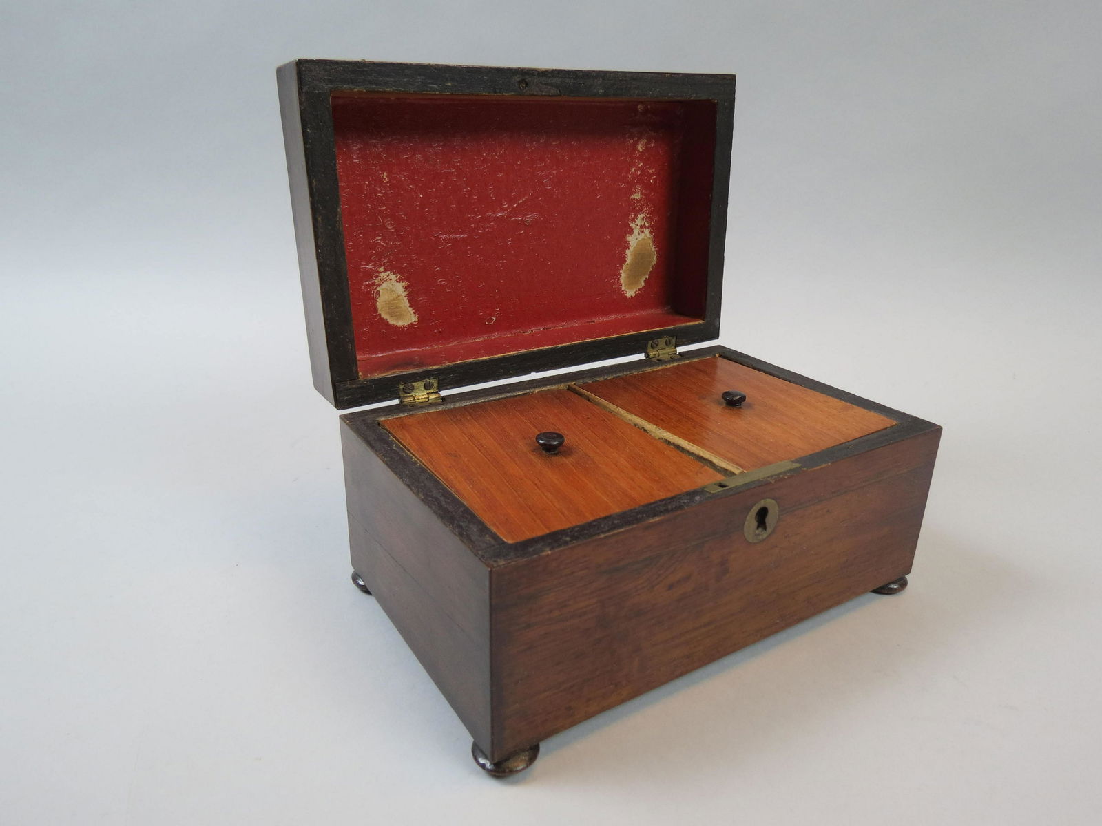 19th Century Wooden Tea Caddy Box, (1 of 5)