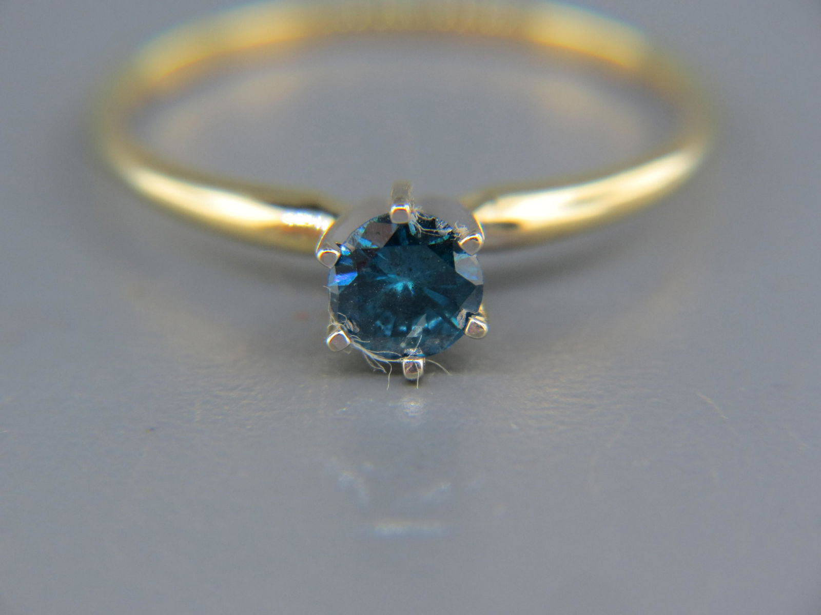 Blue Diamond 14K Gold Ring. (1 of 5)