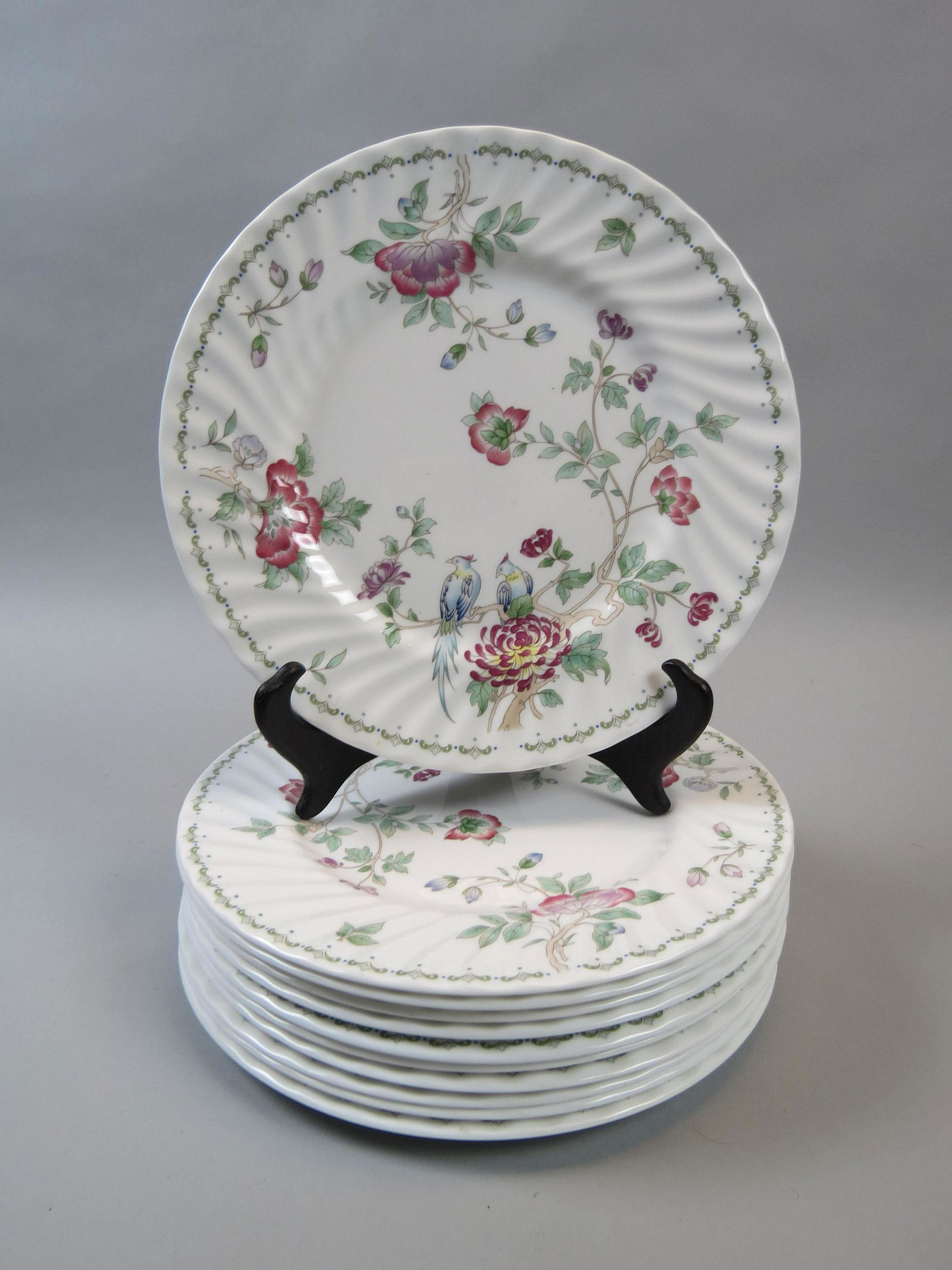 11 Minton China Dinner Plates "Birds of Paradise", (1 of 6)