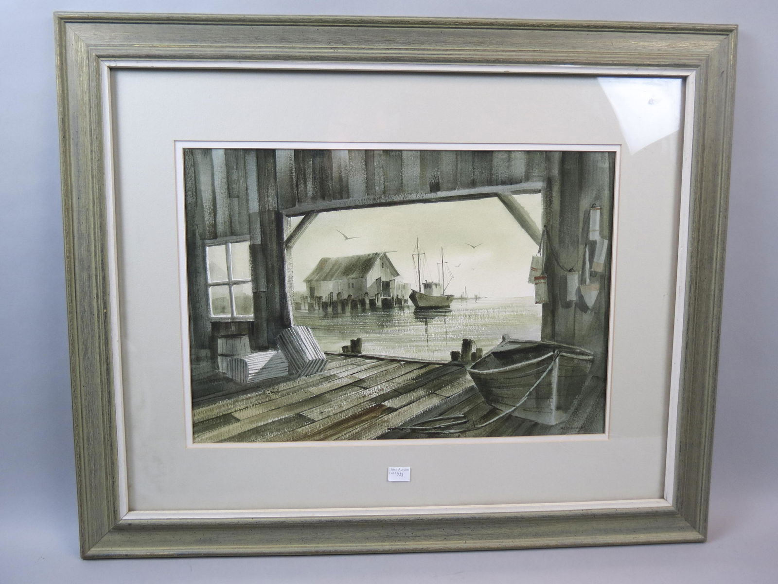 George Bjorkland, watercolor, Boat House & Dock, (1 of 5)