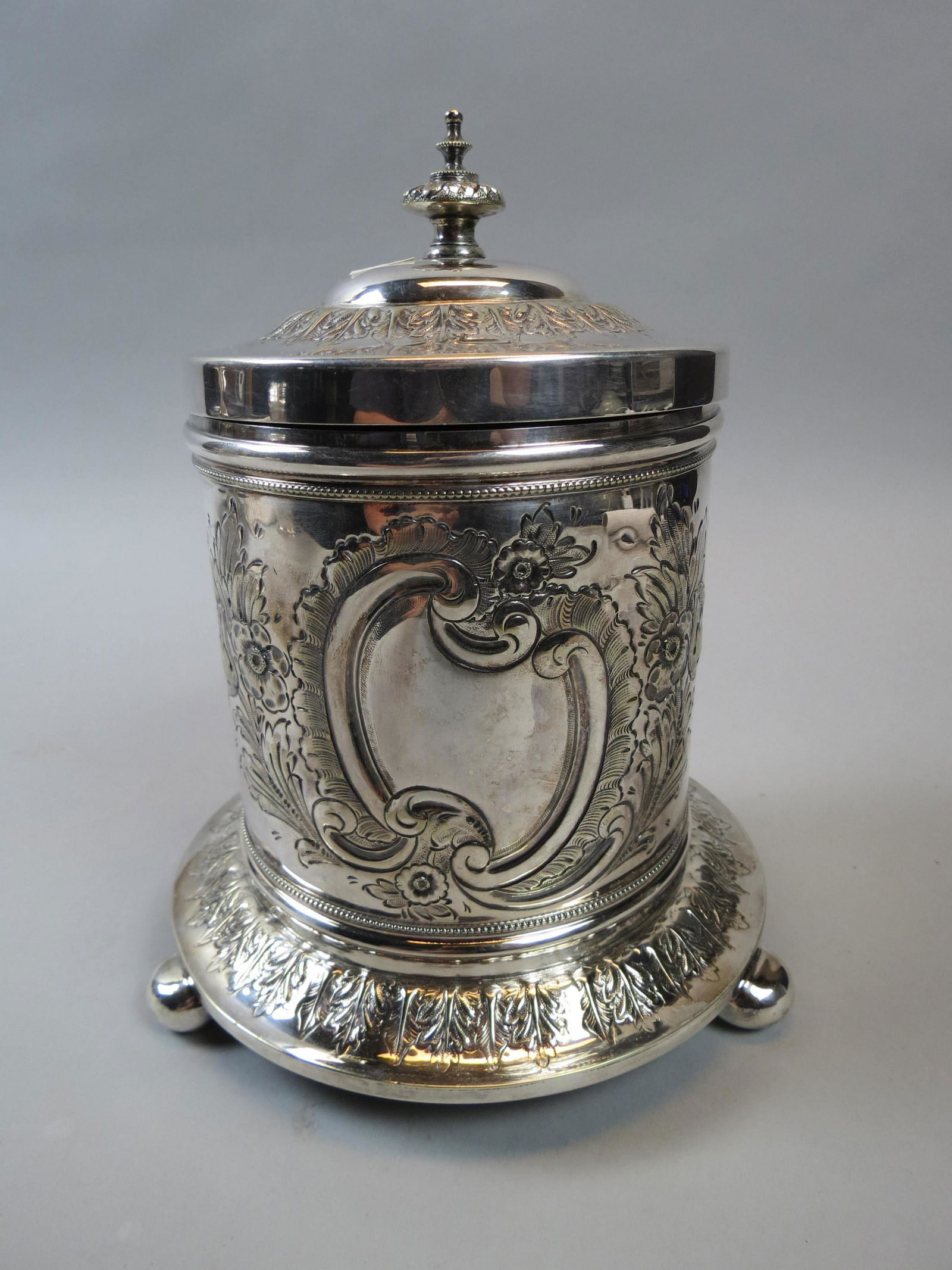 English Silverplate Biscuit Box, (1 of 7)