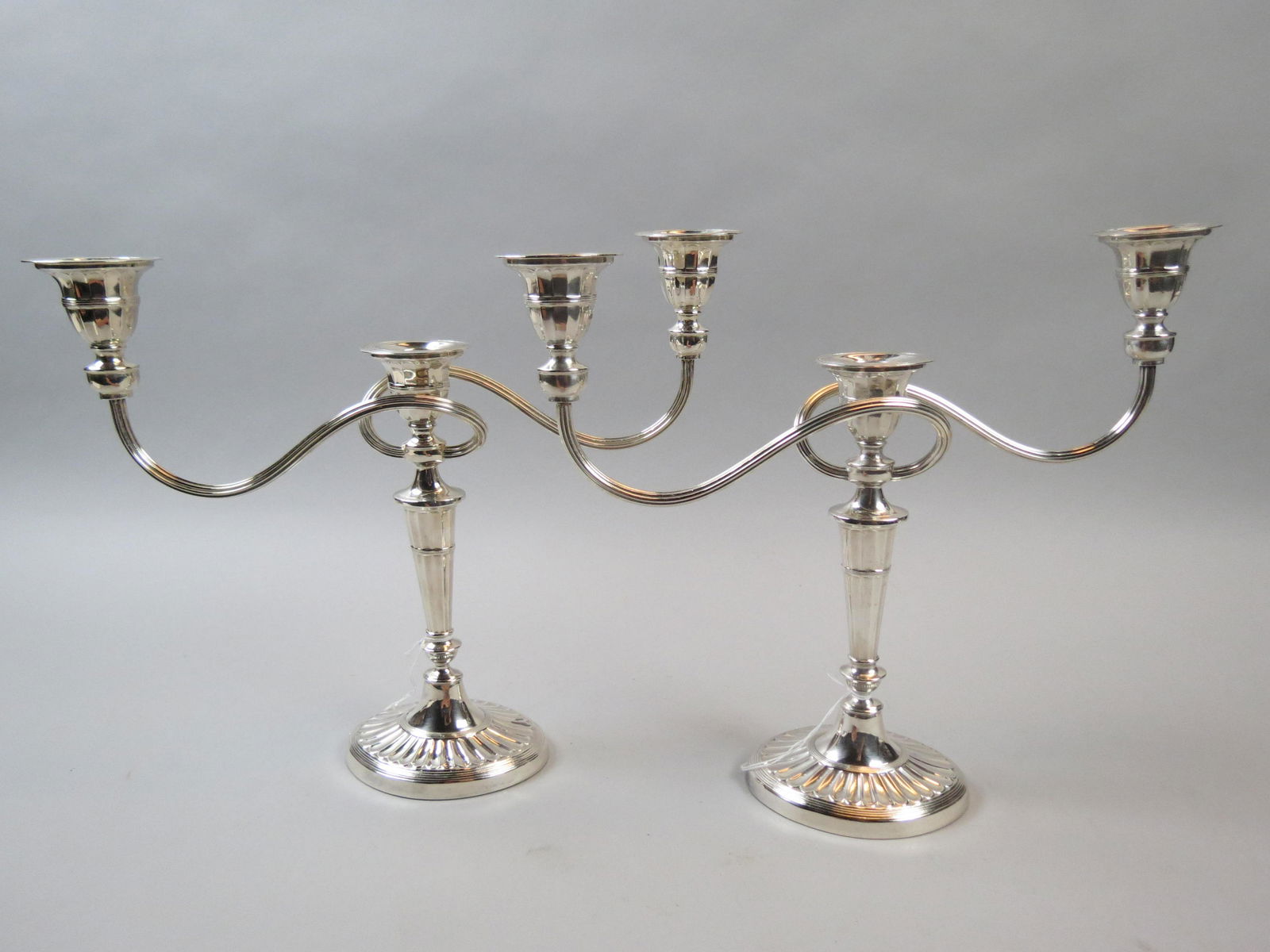 Pair of English Silverplate Candelabra, (1 of 6)