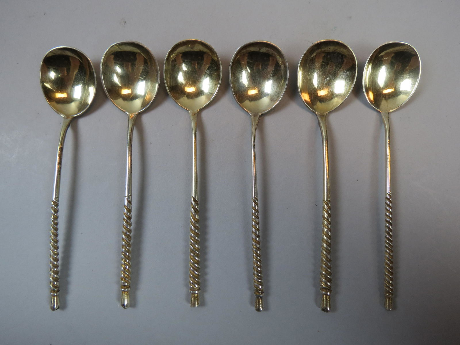 6 Russian Silver Spoons, (1 of 4)