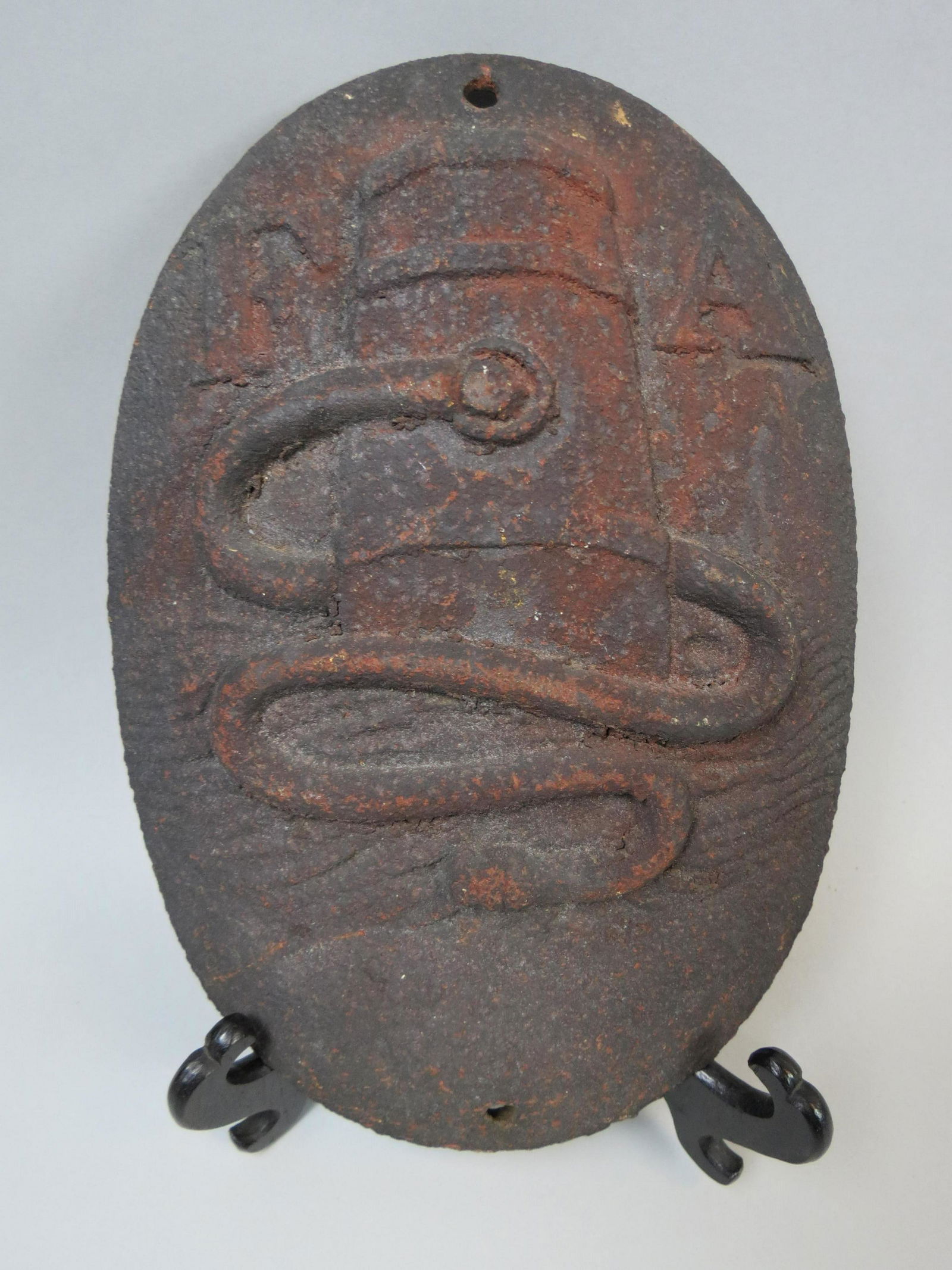 19th Century Fire House Iron Plaque,: marked F.A. , 7 1/2" X 11".