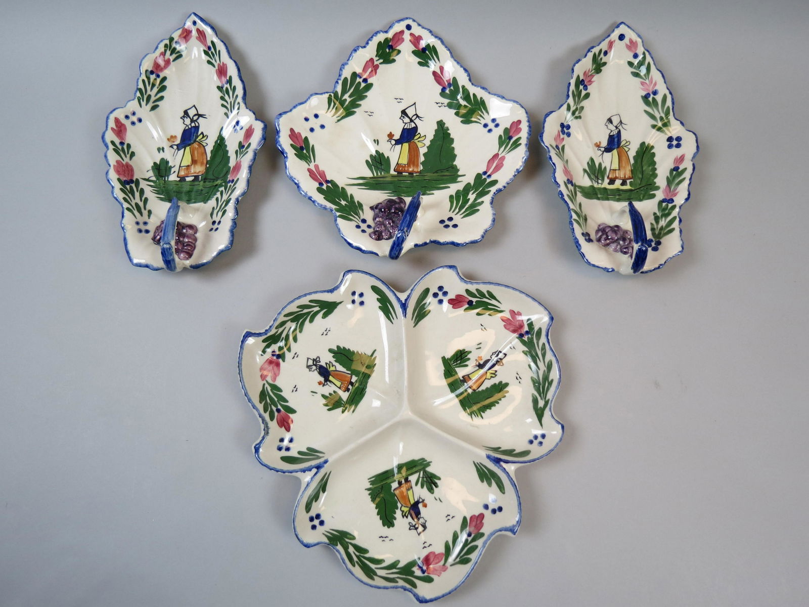 4 Blue Ridge Pottery "French Peasant" Pattern  Servers. (1 of 4)
