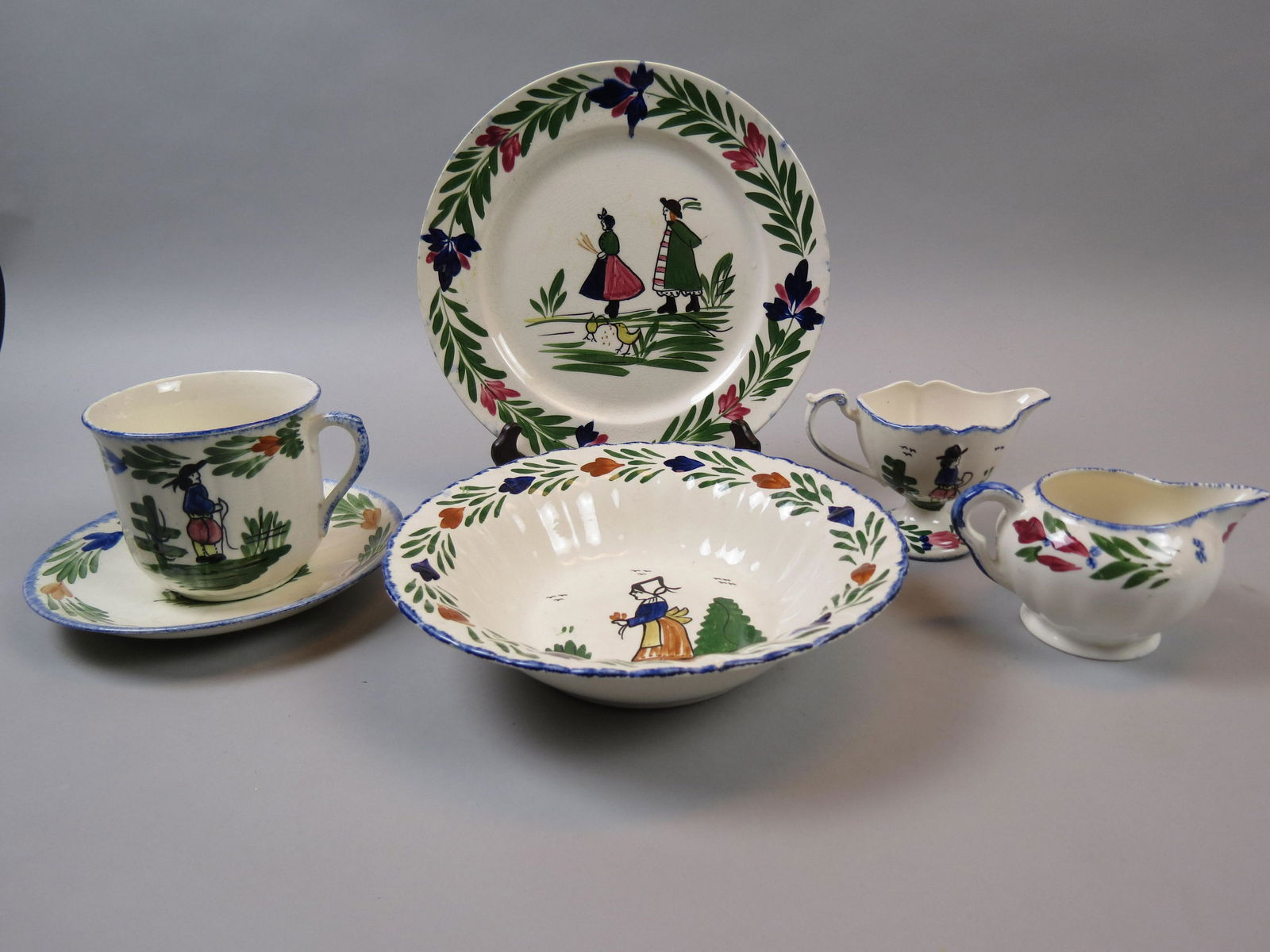 6 pcs. Blue Ridge "French Peasant"  Pattern Pottery, (1 of 6)