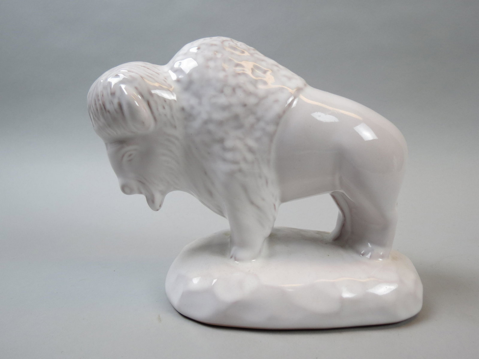 Frankoma Art Pottery Figurine of a Buffalo,: special limited edition, artist signed, 7" tall, excellent.