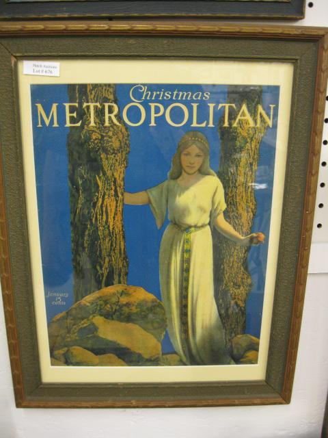 Maxfield Parrish "Christmas Metropolition": complete Jan 1917 Magazine, mint, framed, scarce, 11" x 14".