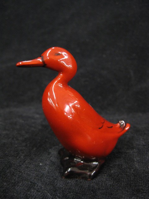 Royal Doulton Rouge Flambe Figurine of a Duck: standing, 2 1/2", excellent, model #395, excellent.